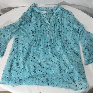 * Ladies Charter Club roomy V-neck Georgette-style top, size XL